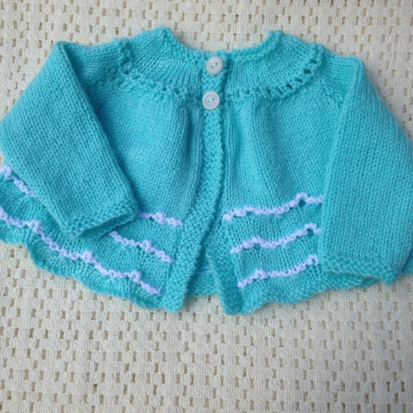 Mint green newborn matinee cardigan SALE 50%