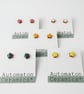 Flower stud earrings, orange. - Image 5