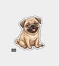 Funny Die Cut Vinyl Sticker - Overwhelmed Pug - Image 1