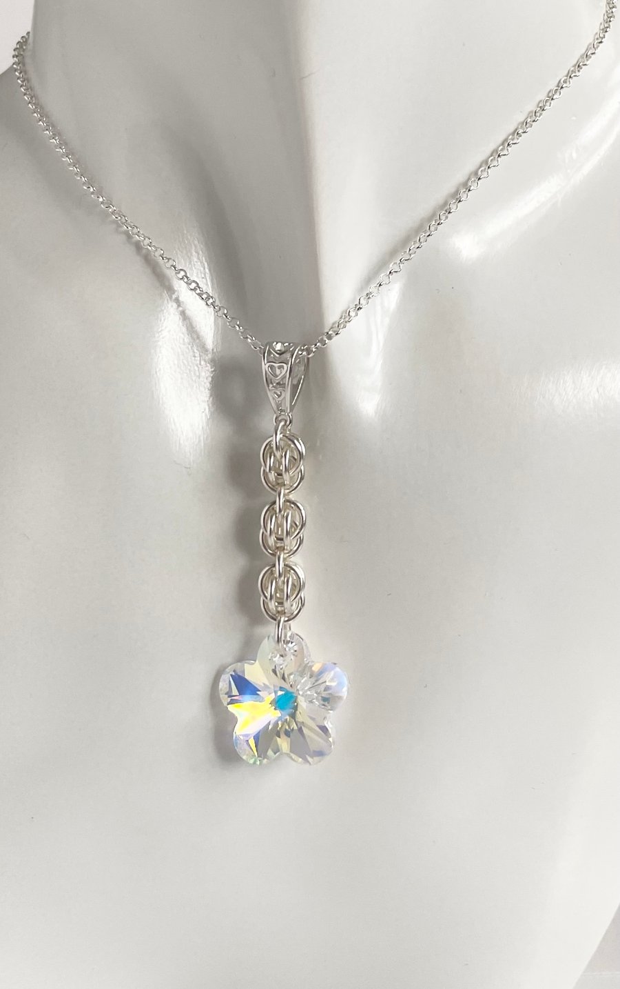 Crystal Pendant, Choker Style Necklace