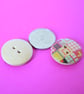 Wooden Multicoloured Retro Check Patchwork Buttons 10pk 20mm (MN1) - Image 3