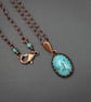Natural Turquoise and copper handmade semiprecious stone pendant necklace - Image 4