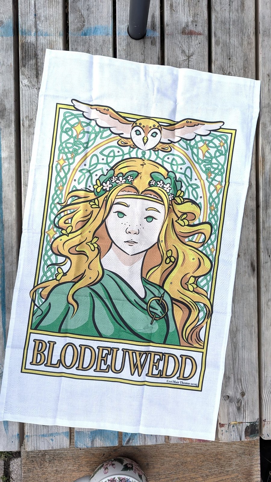 Blodeuwedd Tea towel 