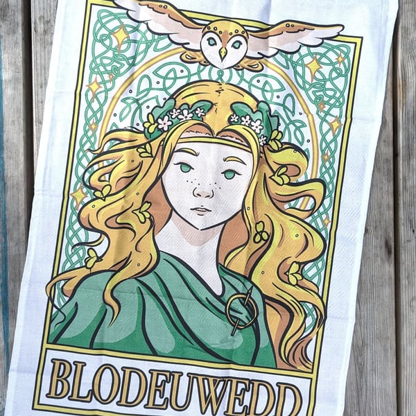 Blodeuwedd Tea towel 
