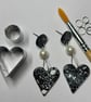 Stunning Splash Bead and Heart Dangle Earrings - Image 2