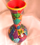 Up cycled hand painted wooden vase  - Image 5