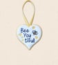 Bee You Tiful Heart Hanger - Embroidered Felt Hanging Decoration