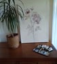 Pink and white painting of roses on canvas with pink and cream background - Image 3