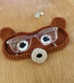 Crochet Glasses Tray, Bear Glasses Holder, Brown Bear Gift, Gift for Glasses Wea - Image 1