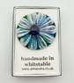 Blue Fused Glass Flower Brooch - Image 2