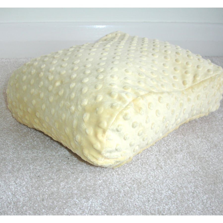 Tempur Pedic Original Contour Travel Neck Pillow Cover Yellow Minky Fleece Dots
