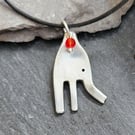 Upcycled elephant fork pendant
