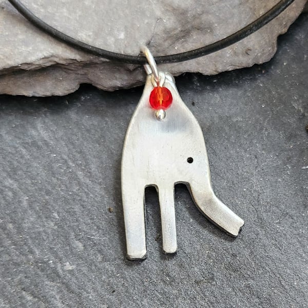 Upcycled elephant fork pendant
