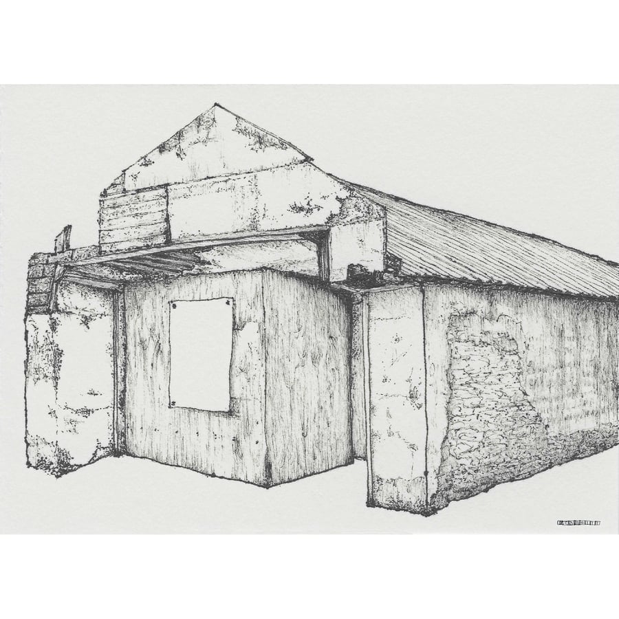 The Ropery (East) building limited edition print from pen drawing