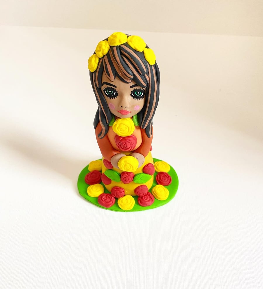 Handmade doll sculpture ornament 