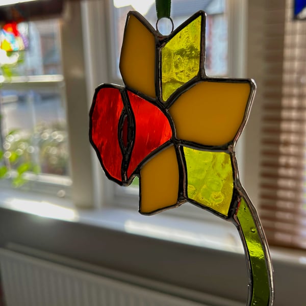 Daffodil in stained glass