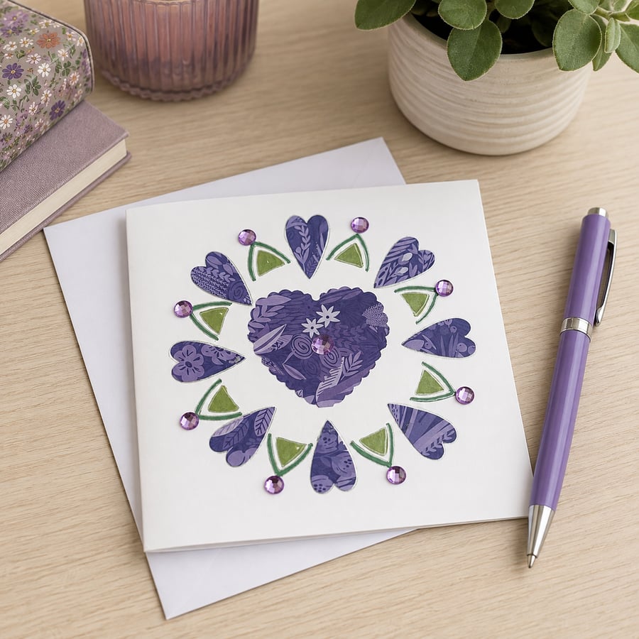 Paper hearts card 