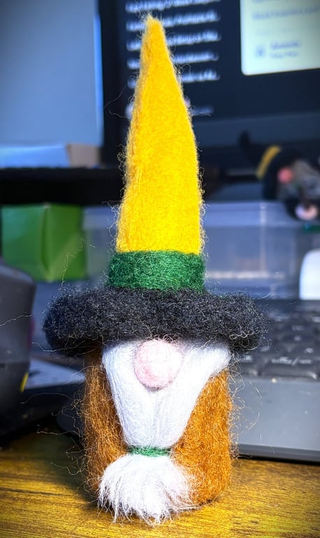 Handmade Needle-Felted Autumn Gonk