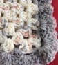 Winter Baby Blanket Peach Cream Grey Hand Crochet Baby Boy Girl Blanket - Image 3