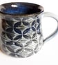 Blue Patterned Mug - Hand Thrown Stoneware Ceramic Mug - Image 1