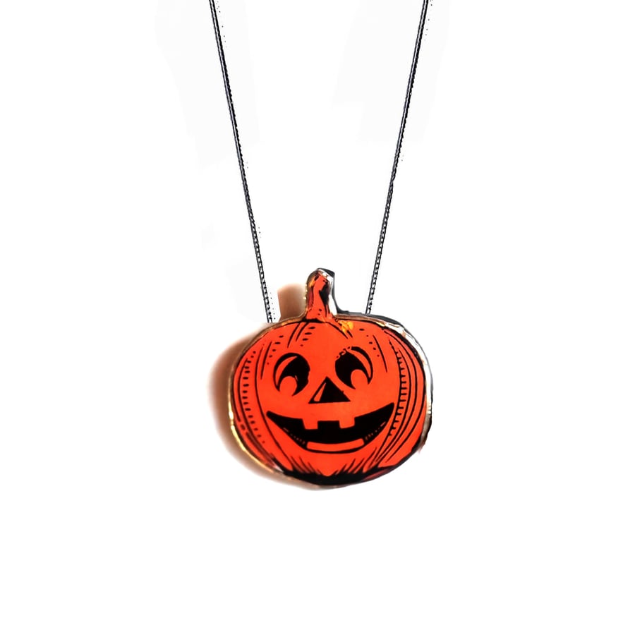 Super Statement Pumpkin Orange Autumn Necklace by EllyMental