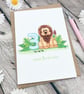 SUMMER SECONDS - Lion Greetings Card - Happy 3rd Birthday  - Image 1