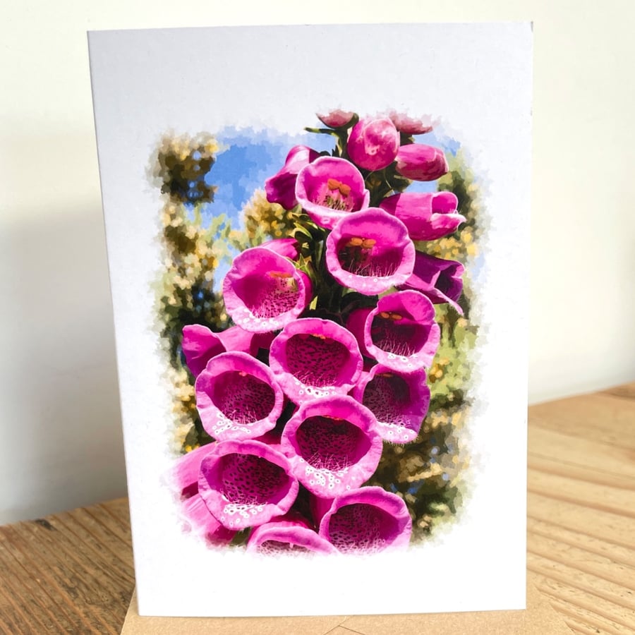 Blank Card A6 Portrait - Foxglove