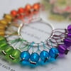 Frosted rainbow stitch markers x20