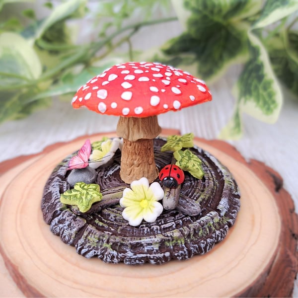 Red Toadstool Cottagecore Home Decor - Mushroom Ornament - Made to Order