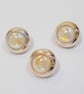 Gold faux metal and glass fancy shank buttons 16mm approximately. Pack of 8 - Image 3