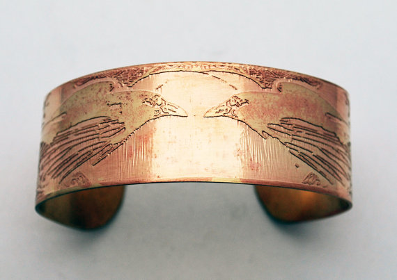 Brass raven Cuff - medium size