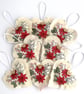 Poinsettia Small Christmas Heart Decoration, Hanging Decoration - Image 10