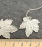 Maple Leaf earrings in etched pewter - Image 2