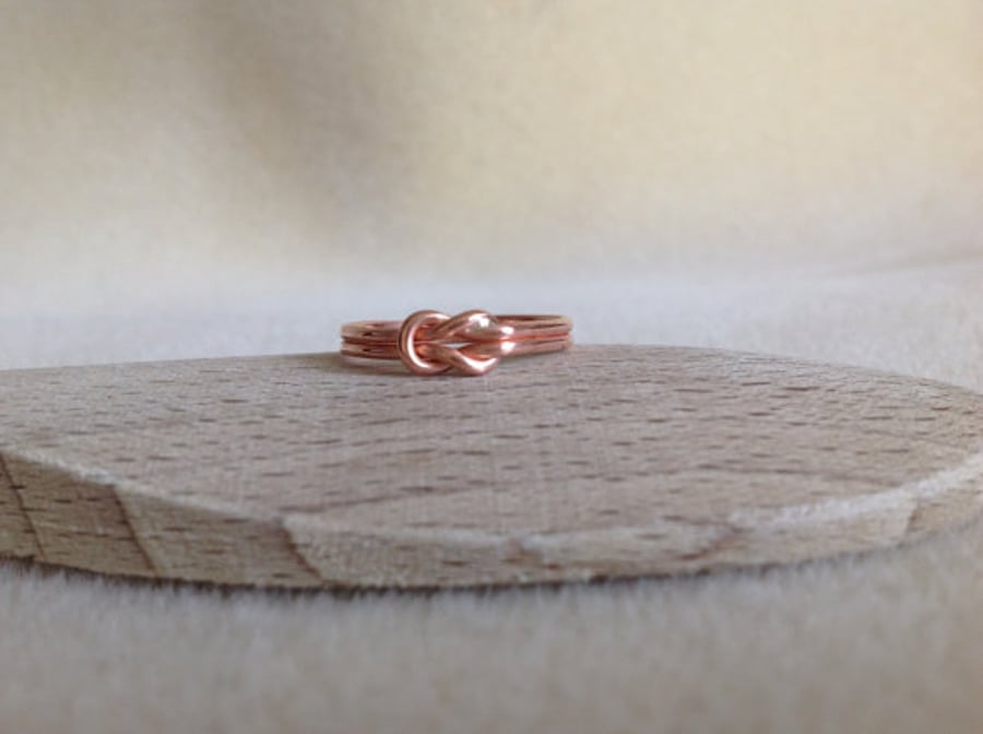 Solid Copper Love Knot ring
