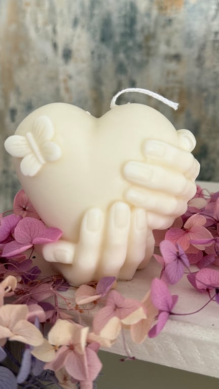 Heart 3d shape candle