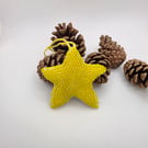 Yellow star bead embroidery decoration