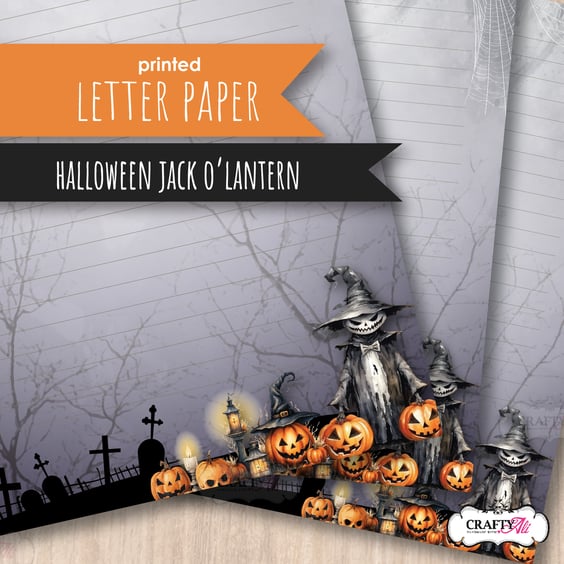 Letter Writing Paper Jack O' Lantern Halloween