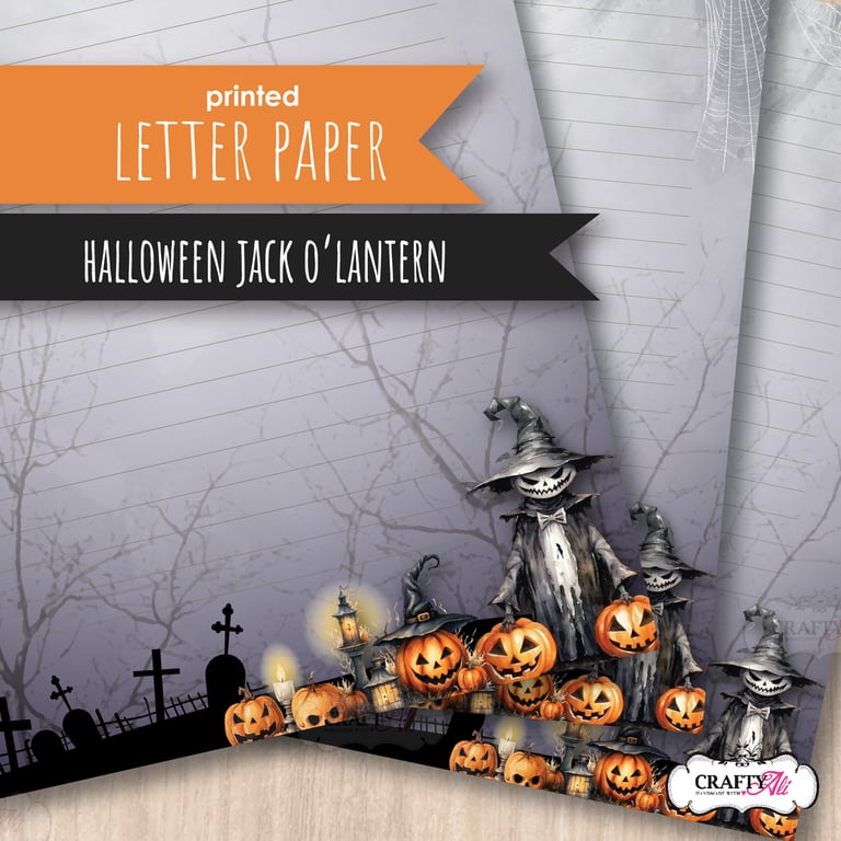 Letter Writing Paper Jack O' Lantern Halloween