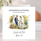 Personalised Wedding Card with Couple Congratulations