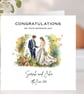 Personalised Wedding Card with Couple Congratulations