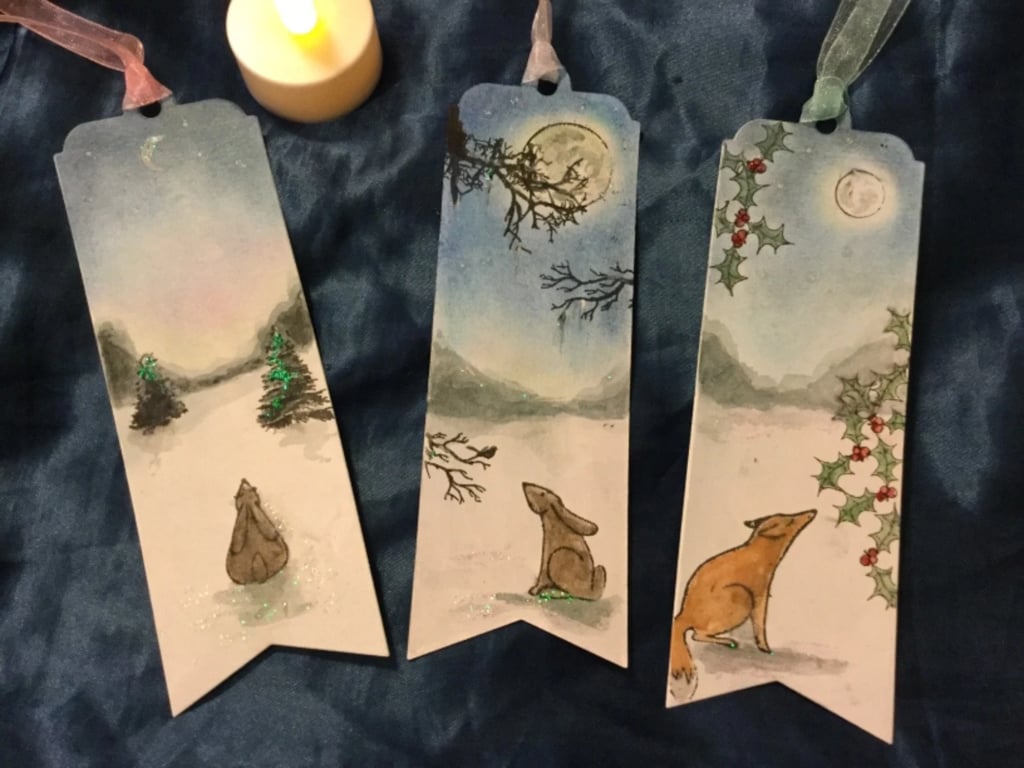 3 Handmade Christmas Animals Bookmarks