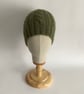 BEANIE HAT .' Towpath' . Luxurious baby Alpaca, Merino wool. Cabled .Green. - Image 2