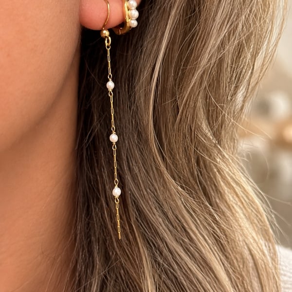 The Pearl Whisper Minimalist Freshwater Pearl Drop Earrings