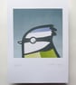 APRIL SALE - A4 British Bird Print - Bluetit   