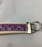 Floral key fob, Mauve wristlet key ring, Handmade - Image 5