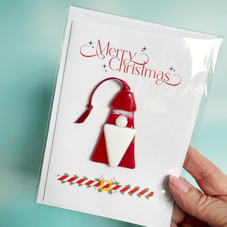 Christmas Card with Santa Decoration