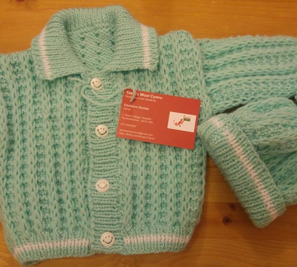 Mint green jacket and hat set 