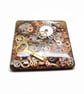 Handmade Steampunk Fridge Magnet, Resin Embedded Cogs and Keys - Image 5
