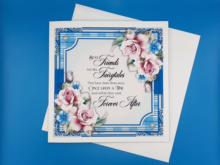 Large Birthday Card For Friend, Decoupage 