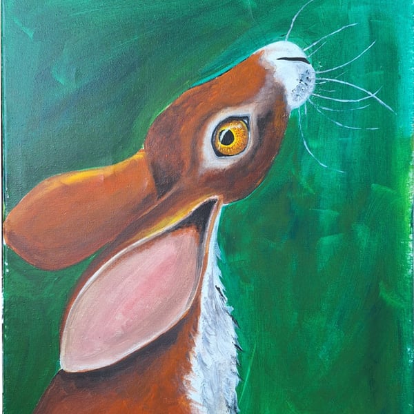 'Hare' Original Acrylic Painting on Canvas.